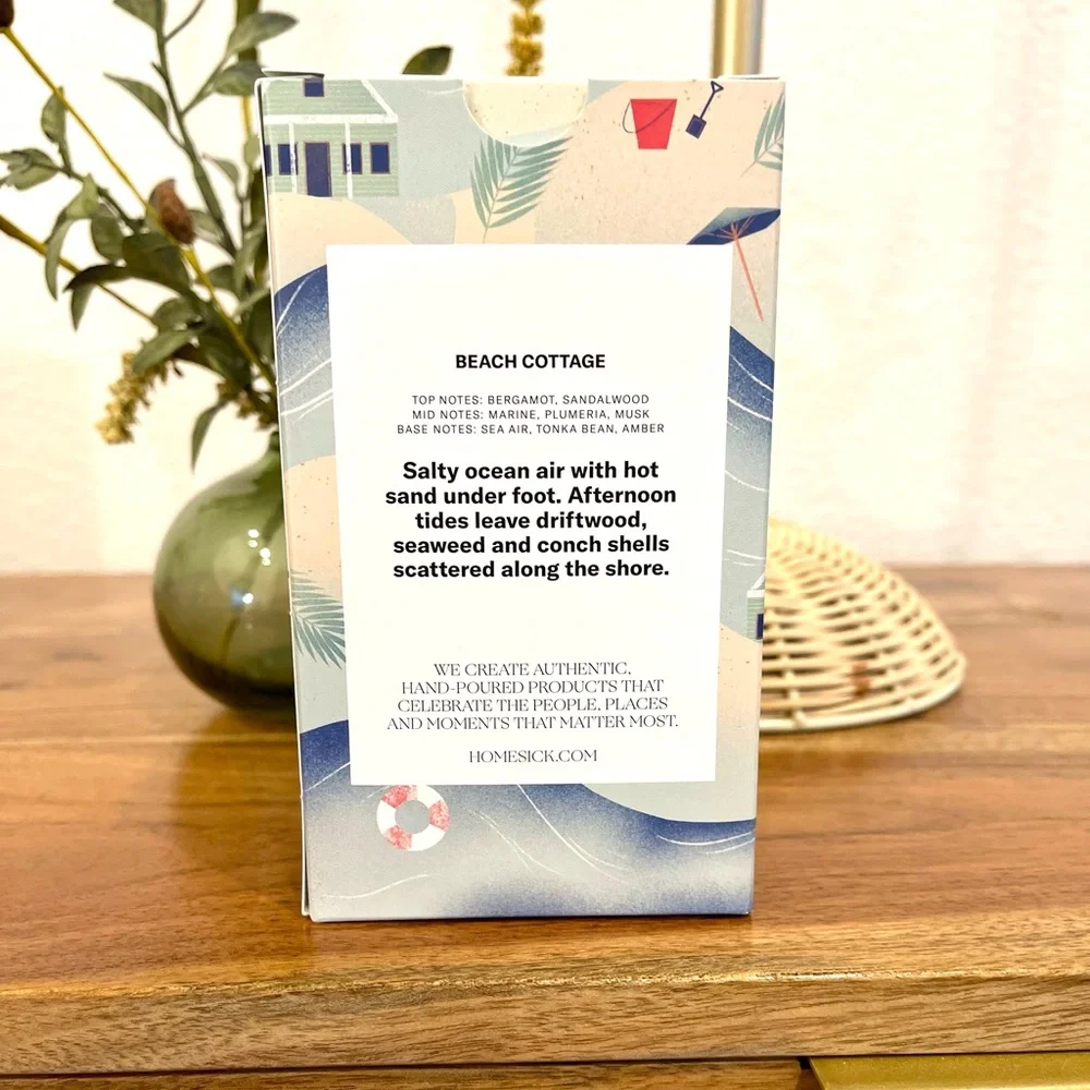 Homesick Beach Cottage Scented Soy Wax Candle 13.75 oz Large Jar NIB